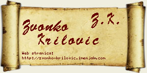Zvonko Krilović vizit kartica